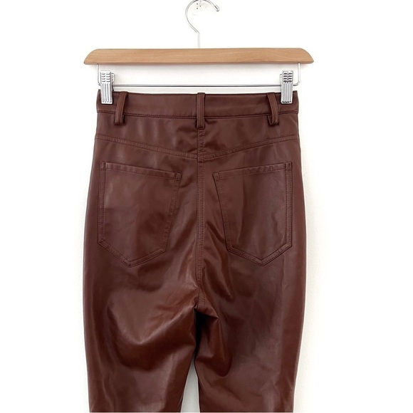 WILFRED FREE | Charm Pant Vegan Leather Skinny Size 00 Patina Brown Aritzia - Picture 8 of 10